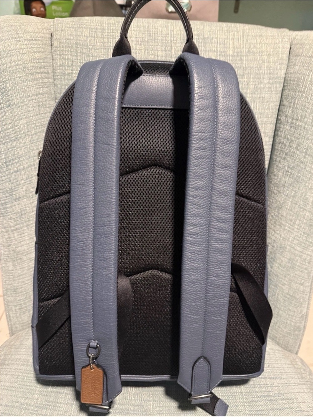 Coach west backpack refined pebble leather blue comfort carry - Picture 8 of 9